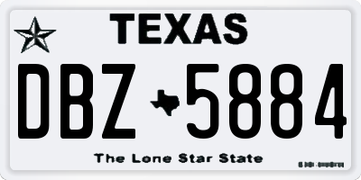 TX license plate DBZ5884