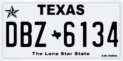 TX license plate DBZ6134