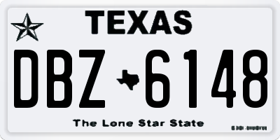 TX license plate DBZ6148