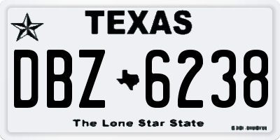 TX license plate DBZ6238