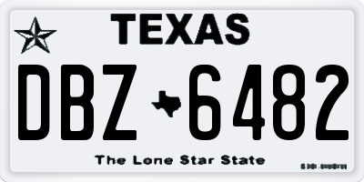 TX license plate DBZ6482