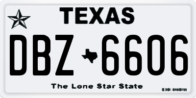 TX license plate DBZ6606
