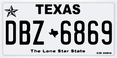 TX license plate DBZ6869