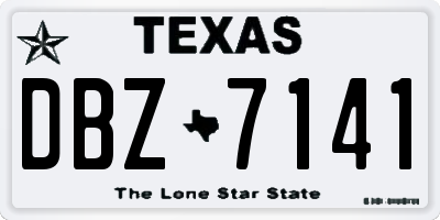 TX license plate DBZ7141