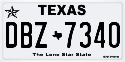 TX license plate DBZ7340