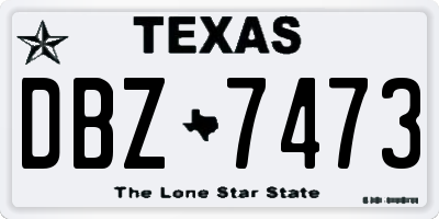 TX license plate DBZ7473