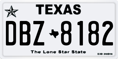 TX license plate DBZ8182