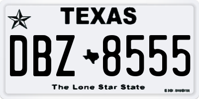 TX license plate DBZ8555