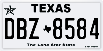 TX license plate DBZ8584
