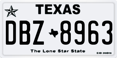 TX license plate DBZ8963