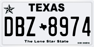 TX license plate DBZ8974