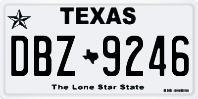 TX license plate DBZ9246