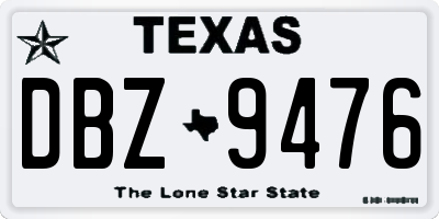 TX license plate DBZ9476