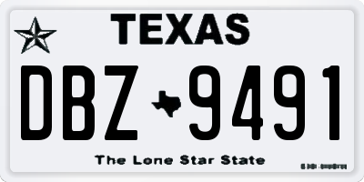 TX license plate DBZ9491