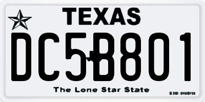 TX license plate DC5B801