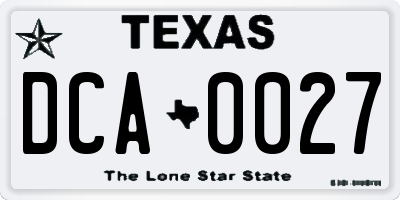 TX license plate DCA0027