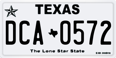 TX license plate DCA0572