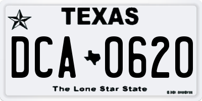 TX license plate DCA0620