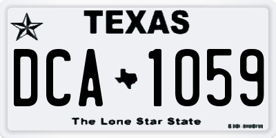 TX license plate DCA1059