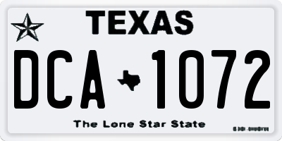 TX license plate DCA1072