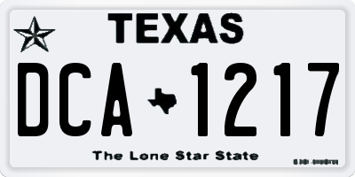 TX license plate DCA1217
