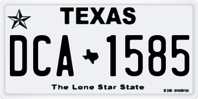 TX license plate DCA1585