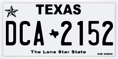 TX license plate DCA2152