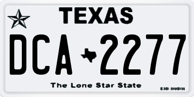 TX license plate DCA2277