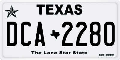 TX license plate DCA2280