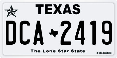 TX license plate DCA2419