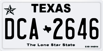 TX license plate DCA2646