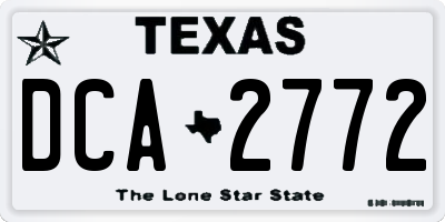 TX license plate DCA2772