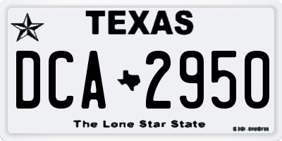 TX license plate DCA2950