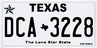 TX license plate DCA3228