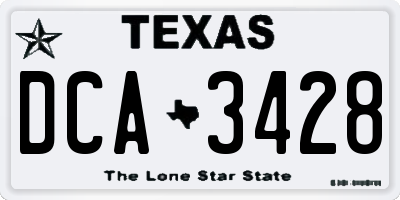 TX license plate DCA3428