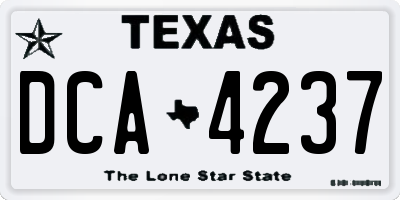 TX license plate DCA4237