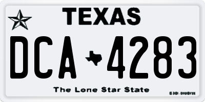 TX license plate DCA4283
