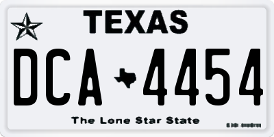 TX license plate DCA4454