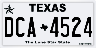 TX license plate DCA4524