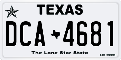 TX license plate DCA4681