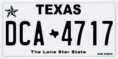TX license plate DCA4717