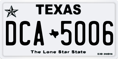 TX license plate DCA5006