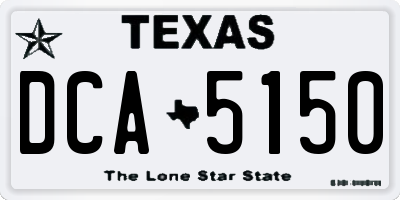 TX license plate DCA5150