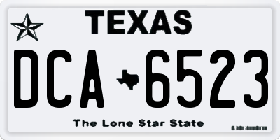 TX license plate DCA6523