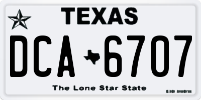 TX license plate DCA6707
