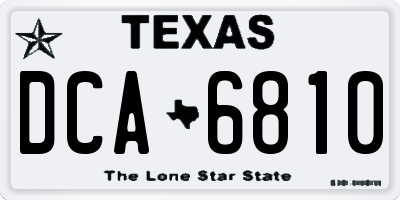 TX license plate DCA6810