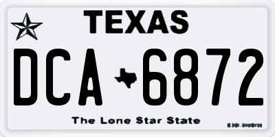 TX license plate DCA6872