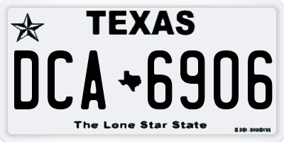 TX license plate DCA6906
