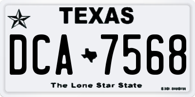 TX license plate DCA7568