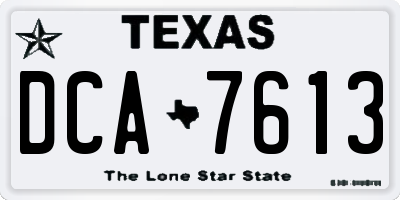 TX license plate DCA7613